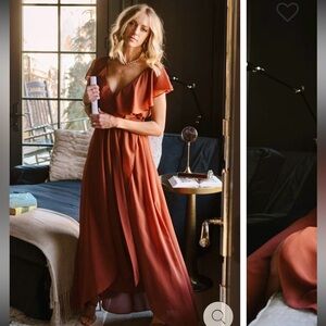 BALTIC BØRN // Katya Ruffle Maxi Dress in Rust